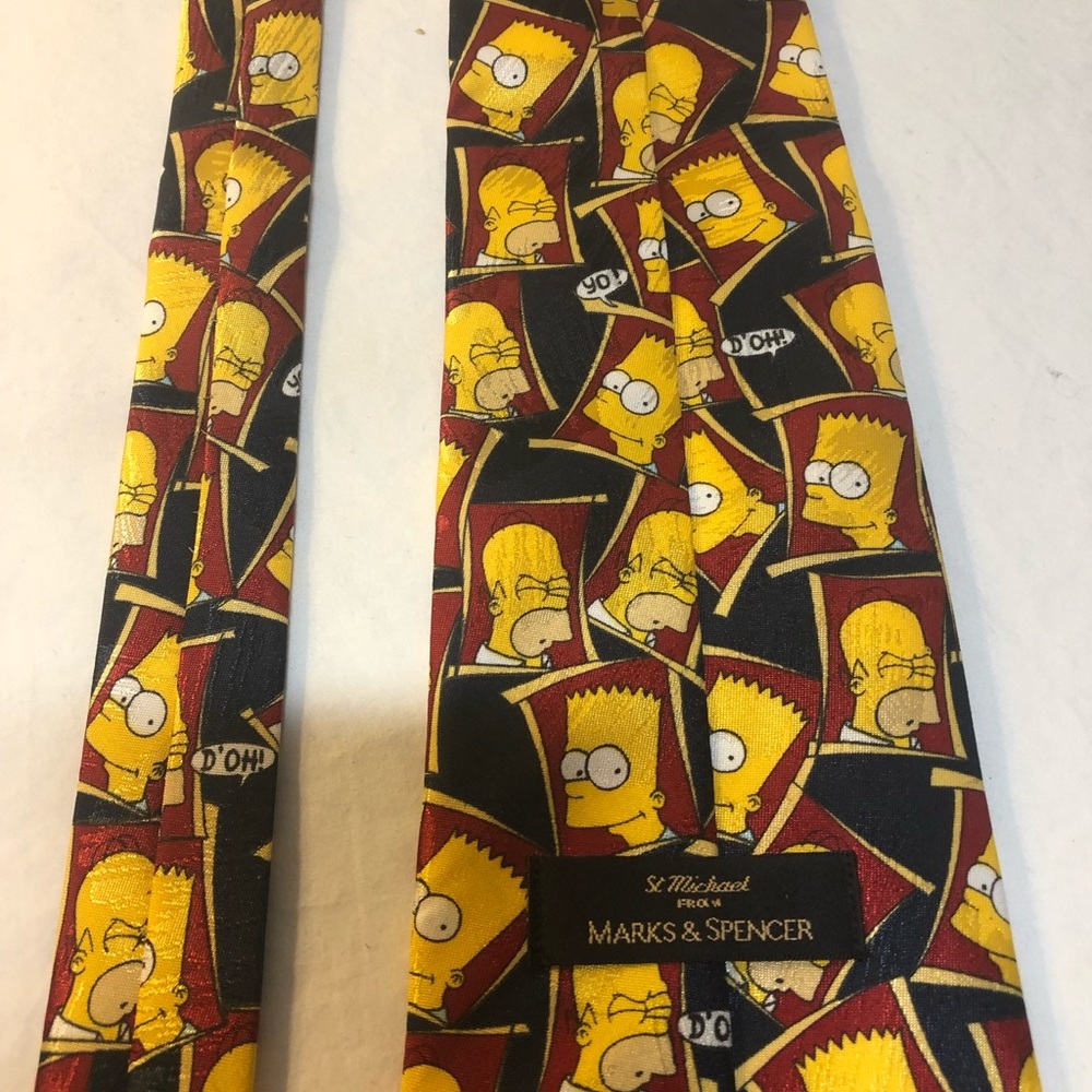 Bart & Homer SIMPSON the SIMPSONS D'oh & Yo Tie by Marks & Spencer Rare UK 1990 - Picture 7 of 8